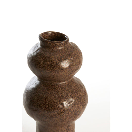 Vaas Rogano - keramiek donker bruin - Ø13x26 cm