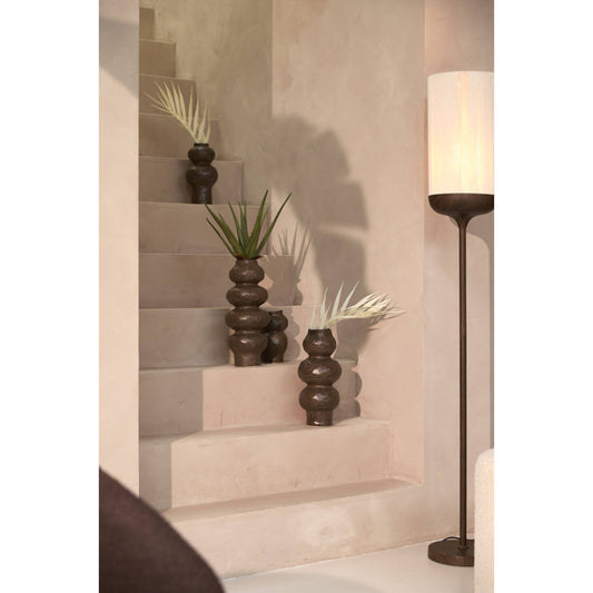Vaas deco Ø15x33,5 cm ROGANO keramiek donker bruin