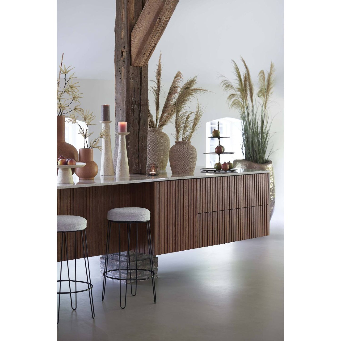 Kaarsenhouder Ota - large - zand bruin