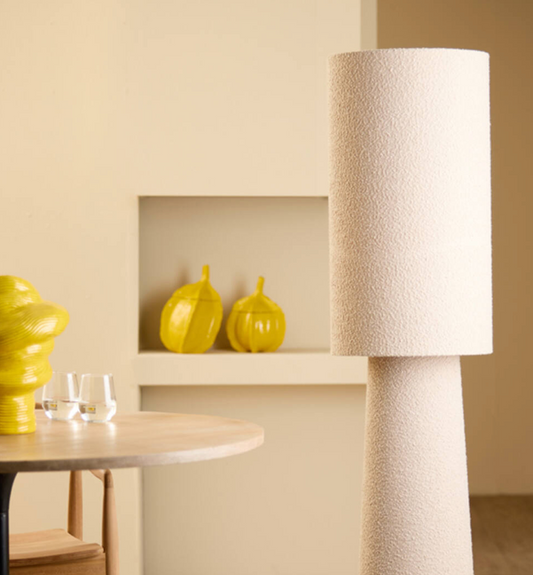 Vloerlamp Mikkel - bouclé crème