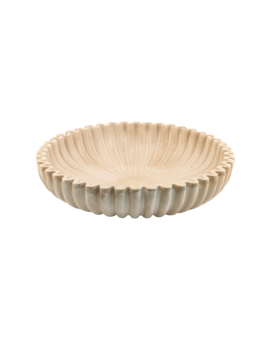Schaal ribbel beige | L