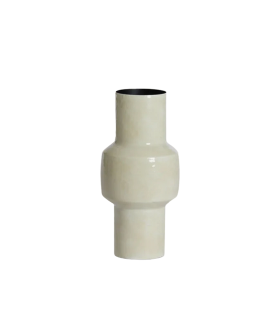 Vaas deco Ø16x33 cm SENUMA glanzend crème