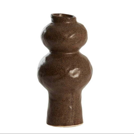 Vaas Rogano - keramiek donker bruin - Ø13x26 cm