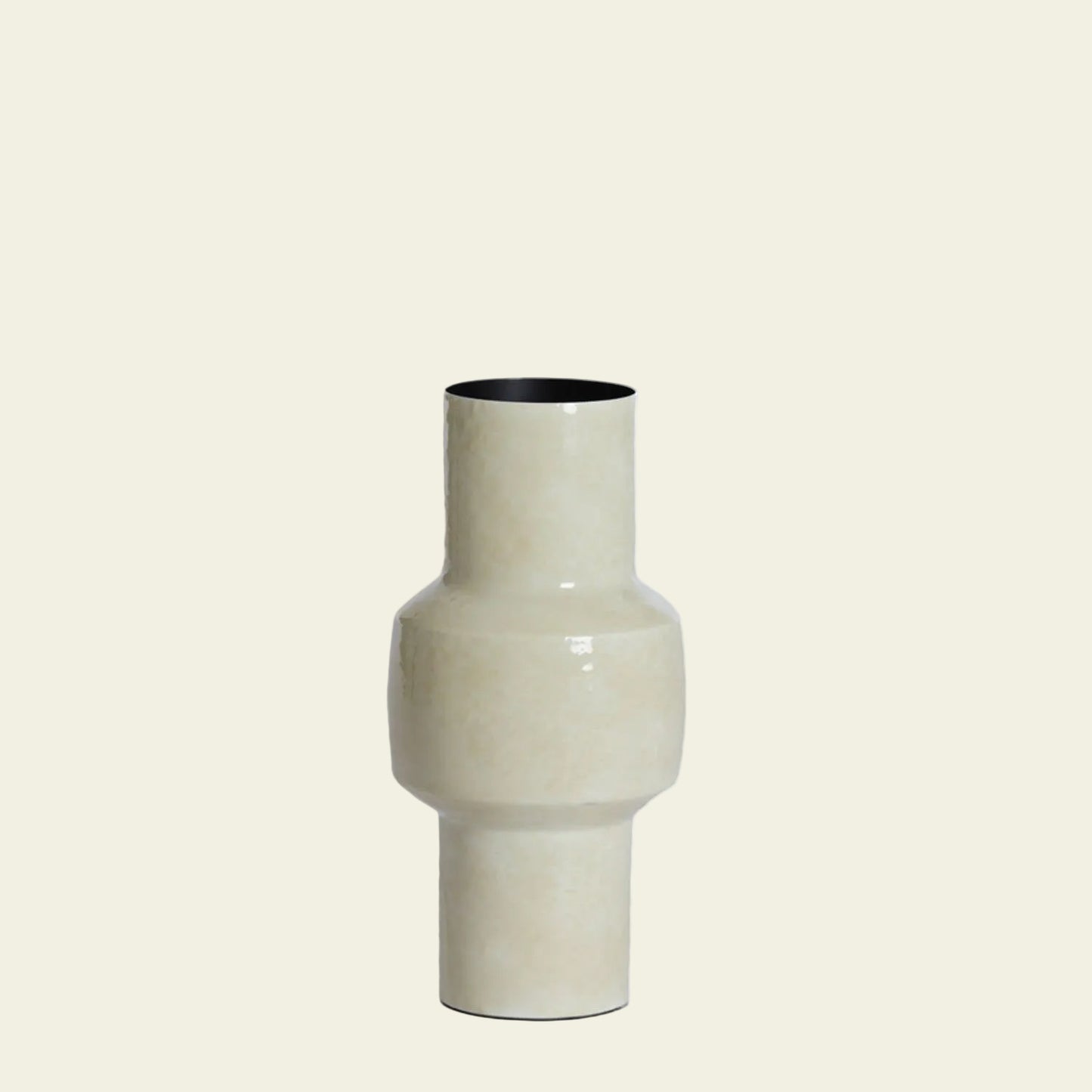 Vaas deco Ø16x33 cm SENUMA glanzend crème