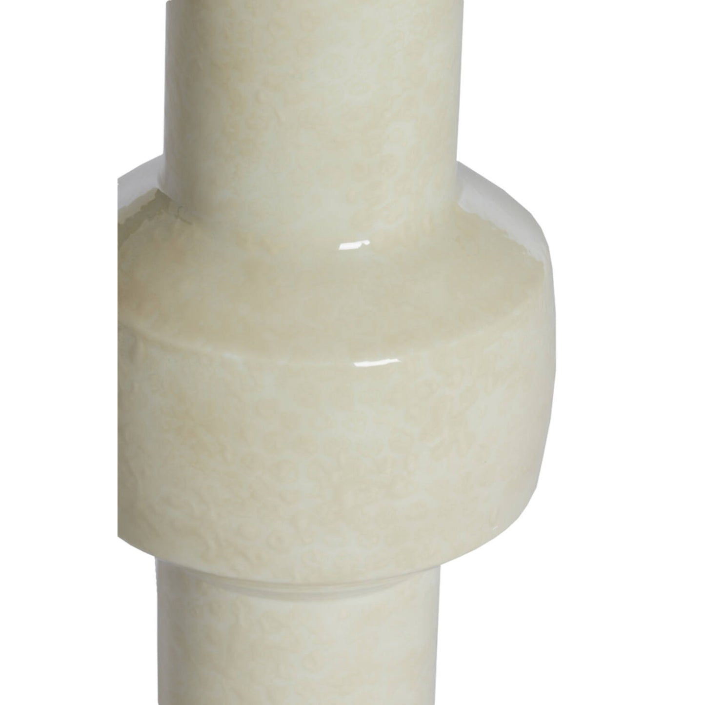Vaas deco Ø16x33 cm SENUMA glanzend crème