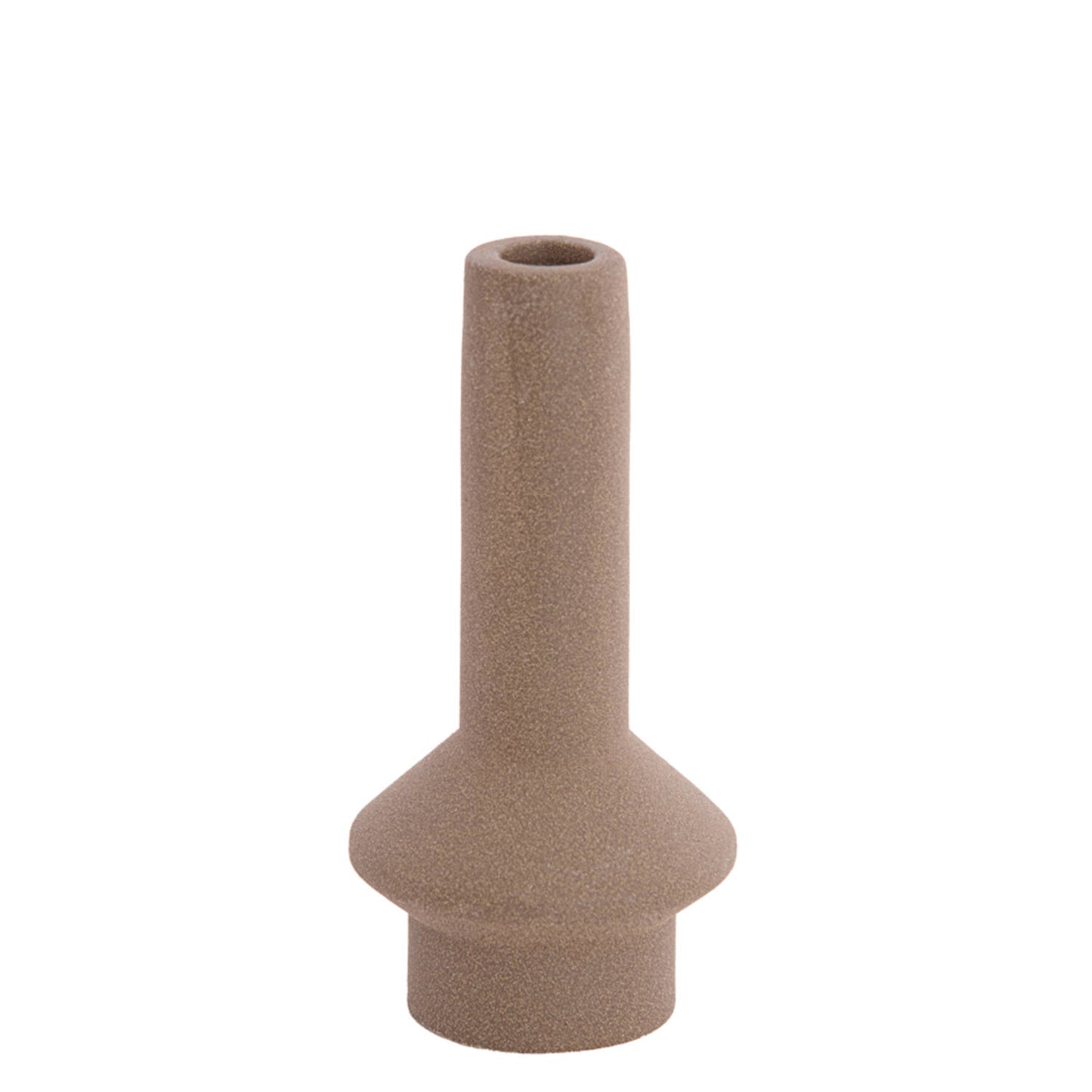 Kandelaar Ø10x20,5 cm BURANO keramiek mat bruin
