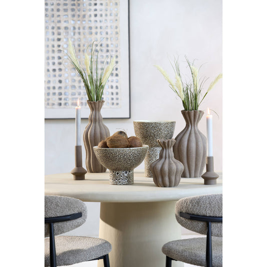 Kandelaar Ø10x20,5 cm BURANO keramiek mat bruin