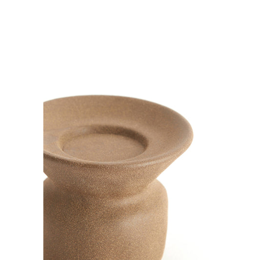Kandelaar Atrani - Ø12x9 cm - mat bruin