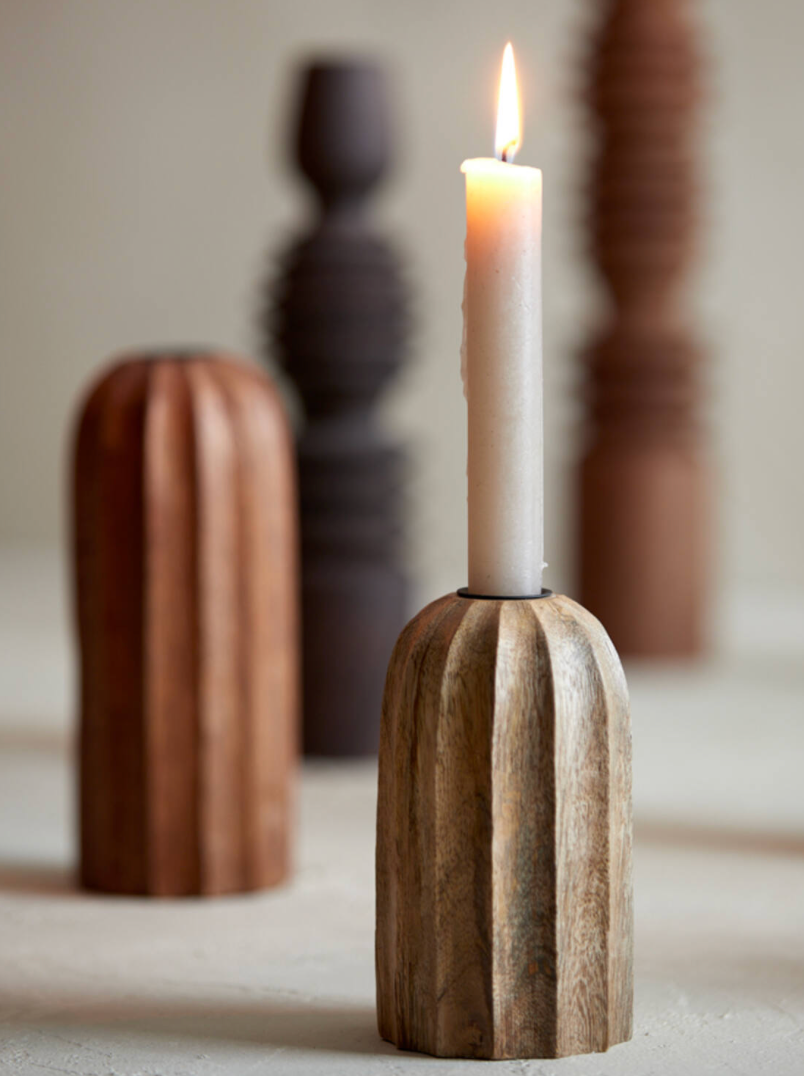 Kandelaar Ø7,5x13 cm OFIR hout naturel