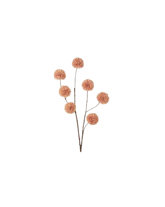 Kunsttak PomPom L - Oud roze